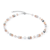 Coeur de Lion GeoCube Agate & Rose Gold Stainless Steel Necklace